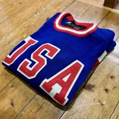 韓国製 レタードセーター XL Roger Edwards USA MFL