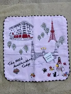 希少な高島屋180周年記念 東京タワー、日本橋、高島屋、の刺繍ハンカチ