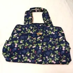 ウエッジウッド　ワイルドストロベリー　花柄ネイビートートバッグ