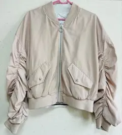2WAY DESERVE バックロゴ MA-1 ブルゾン ベージュのサムネイル