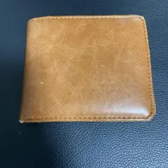 ブラウン 二つ折り財布 合成皮革