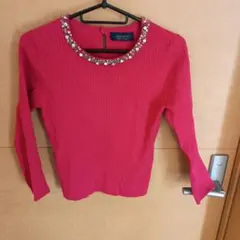 JUSGLITTY ビジュー付きリブ長袖トップスのサムネイル