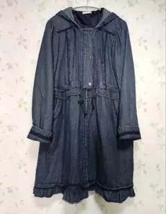 axes femmeデニムフリル モッズコートワンピースМ