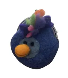 ハンドメイド 羊毛フェルト がま口 鳥 小銭入れ 小物入れ ✨ 新品
