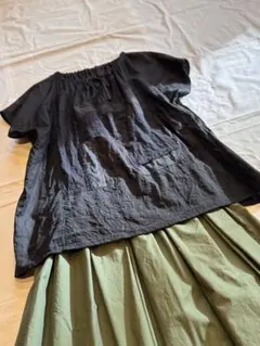 ●11/11限定早割り●SAYOCAFE黒の同色パッチワークトップス