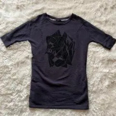 ioアッシュぺーフランス　スエット　チュニック　七分袖　アート風グラフィック　S