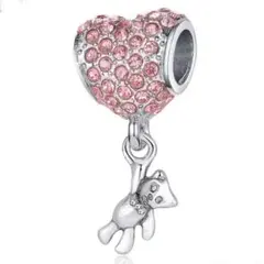 ベアー ハート ジルコン ペンダントネックレス 【トップのみ】おしゃれ かわいい