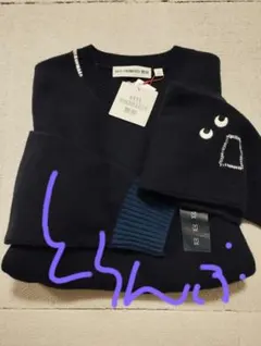 ANYA HINDMARCH ネイビー Vネックレディース セーター M 新品
