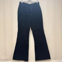ローリーズファーム ストレッチコーデュロイフレアパンツ ブラック サイズL