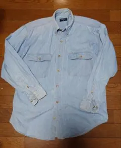【USED】ユニクロ　デニム長袖シャツ ライトブルー　UNIQLO