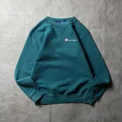【キッズ】90s USA製 Champion 刺繍ロゴ 前V スウェット 子供服