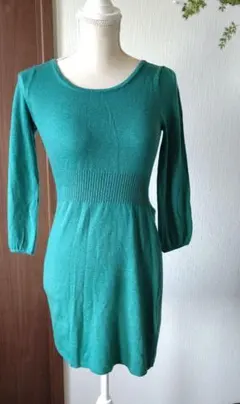 中秋冬2　ニットワンピ　チュニックでも 　H＆M　緑