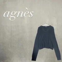 アニエスベー トップス 長袖ニット セーター 無地 ンプル カジュアル Vネック