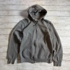 ラッセル グレー ジップパーカー 灰色グレー　フルジップ　ゆるダボビッグ古着