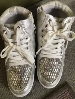 ビジュー付きスニーカー　インソール　シルバー　Mサイズ