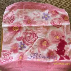 新品【ミニーマウス ハンドタオル 】ピンク 花柄 第一生命 限定 ディズニー