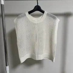 GU アイボリー メッシュニットベスト