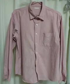 ピンク 長袖シャツ 胸ポケット付き