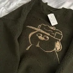 【M】スヌーピー トレーナー BIG ボア オラフ 刺繍 長袖 男女兼用