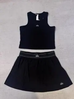 alo タンクトップ タンクトップ＋ミニスカートのセットアップ S 黑