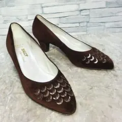 【美品】✨BALLY バリー 23cm パンプス スエード 茶系 3.5E