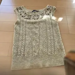 Ralph Lauren ニット ベスト Mサイズ ベージュ ケーブル編み