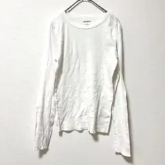 美品 ホワイト 白 長袖 Tシャツ コットン100% Sサイズ