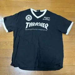 ジュエティ　THRASHER VネックTシャツ ブラック