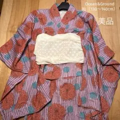 Ocean&ground花柄 子ども浴衣 XL（130〜140cm）のサムネイル