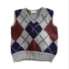 アーガイル模様 ニットベスト