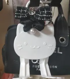 チェック柄デカパール付きシュシュ