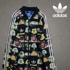adidas アディダス 刺繍 総柄 トラックジャケット ジャージ XL