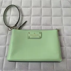 お値下げ中！【美品】Kate spadsポーチ　グリーンミント