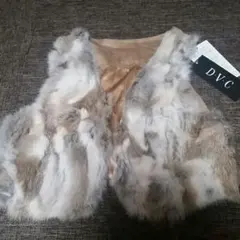 リアルファー　ベスト　ジレ　ラビット