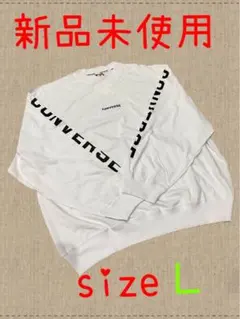 新品 コンバース 袖 ロゴ ロンT ホワイト ビックシルエット CONVERSE