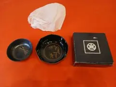 たち吉 菓子鉢 2点セット 黒塗り 金彩蒔絵 銘々皿 小鉢