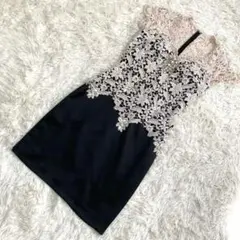 Andy アンディ キャバドレス キャバ嬢 ドレス レース ビジュー ピンク M