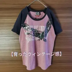 ​【刺繍×ビッグプリント】 ジェロニモ ラグラン Tシャツ ヴィンテージ感 古着のサムネイル