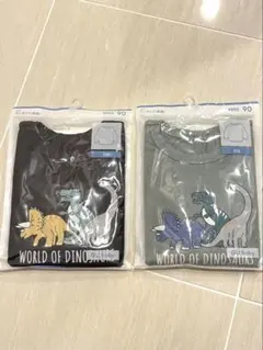 GU baby カットソー 90cm 2枚セット ダイナソー カンタンT