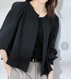 【新品タグ付】ロペピクニック 羽織りとしても着られるブラウス ネイビー