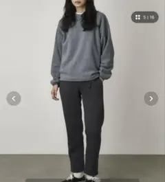 チャコールグレー ルーズテーパードシルエットパンツ