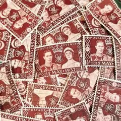 イギリス　ヴィンテージ　切手　30枚　素材　ジョージ6世　王妃エリザベス　6