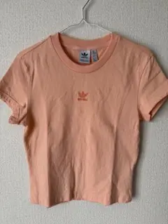 【極美品】adidas サーモンピンク トレフォイル刺繍Tシャツ M