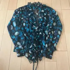 NARA CAMICIE 水玉フリル長袖シャツ サイズ0