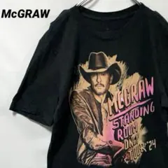 T-657 McGRAW バンドT ツアーT 両面プリント S 黒 USA古着