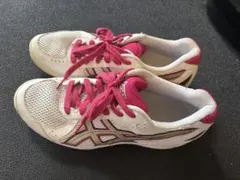 ASICS バレーボールシューズ ホワイト/ピンク - メルカリ