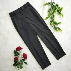 H&M【SIZE34】グレー チェック柄 スリムフィット スラックス パンツ