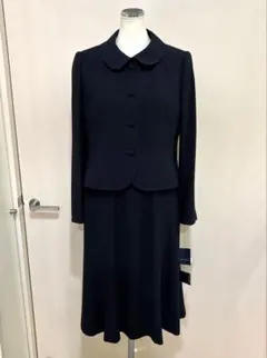 新品13号　東京ソワールお受験濃紺ワンピーススーツ