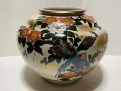花と鳥の装飾陶器花瓶　/壺/花瓶/陶器/花器