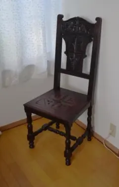 アンティークチェア☆中世柄スピニングチェア フルール・ド・リス紋章